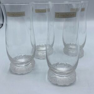 Rare Nachtmann Noblesse Crystal Highball Tumblers Set Of 4 Rose Detailed Base